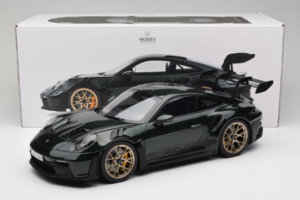 Porsche 911 992 GT3 RS Jet Green Metallic Black Norev 1:12 127532 Pressofusione — immagine 6 di 6