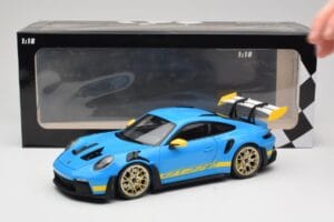 Porsche 911 992 GT3 RS Shark Blu & Giallo Decor Concept Minichamps 1:18 911992001 Pressofusione — immagine 8 di 8