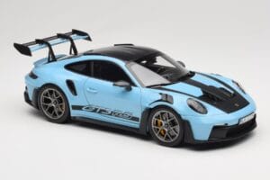 Porsche 911 992 GT3 RS Weissach Pack Gulf Blue Norev 1:18 187367 Pressofusione — immagine 6 di 8