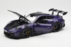 Porsche 911 992 GT3 RS Weissach Package Ultraviolet Norev 1:18 187368 Pressofusione — immagine 2 di 8