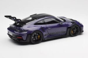 Porsche 911 992 GT3 RS Weissach Package Ultraviolet Norev 1:18 187368 Pressofusione — immagine 3 di 8