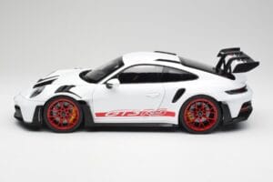 Porsche 911 992 GT3 RS Bianco & Pyro Rosso Norev 1:12 127530 Pressofusione — immagine 3 di 6