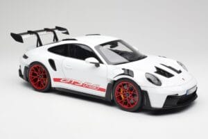 Porsche 911 992 GT3 RS Bianco & Pyro Rosso Norev 1:12 127530 Pressofusione — immagine 4 di 6