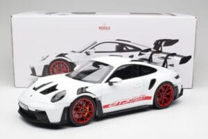 Porsche 911 992 GT3 RS Bianco & Pyro Rosso Norev 1:12 127530 Pressofusione — immagine 6 di 6