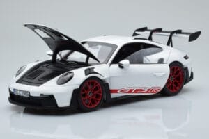 Porsche 911 992 GT3 RS Bianco Pyro Rosso Norev 1:18 187352 Pressofusione — immagine 2 di 8