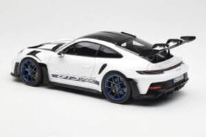 Porsche 911 992 GT3 Weissach Package Bianco & Blu Indigo Norev 1:18 187353 Pressofusione — immagine 7 di 8