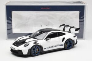 Porsche 911 992 GT3 Weissach Package Bianco & Blu Indigo Norev 1:18 187353 Pressofusione — immagine 8 di 8
