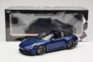 Porsche 911 992 Targa 4 GTS Blue Metallic Minichamps 1:18 155061060 Pressofusione — immagine 6 di 6