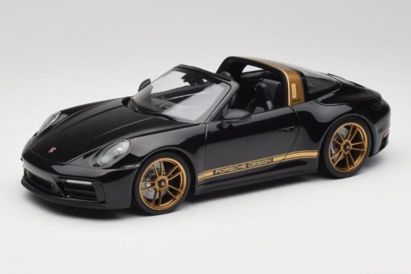 Porsche 911 992 Targa Porsche Design Nero & Oro Concept Minichamps 1:18 PORSCHE001 Pressofusione