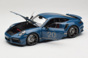 Porsche 911 992 Turbo S Coupe Sport Design Blu Minichamps 1:18 113069073 Pressofusione — immagine 2 di 8