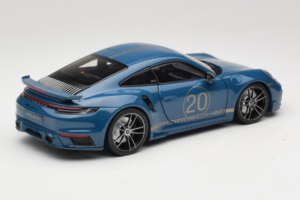 Porsche 911 992 Turbo S Coupe Sport Design Blu Minichamps 1:18 113069073 Pressofusione — immagine 3 di 8