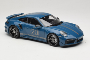 Porsche 911 992 Turbo S Coupe Sport Design Blu Minichamps 1:18 113069073 Pressofusione — immagine 6 di 8