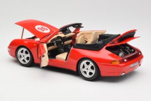 Porsche 911 993 Carrera Cabriolet Rosso Bburago 1:18 3090 Pressofusione — immagine 5 di 8