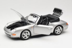 Porsche 911 993 Carrera Cabriolet Argento Bburago 1:18 18-12039 Pressofusione — immagine 2 di 8