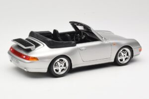 Porsche 911 993 Carrera Cabriolet Argento Bburago 1:18 18-12039 Pressofusione — immagine 3 di 8