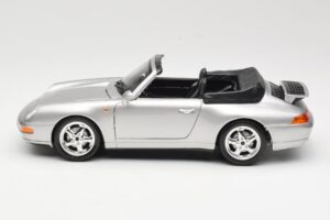 Porsche 911 993 Carrera Cabriolet Argento Bburago 1:18 18-12039 Pressofusione — immagine 4 di 8
