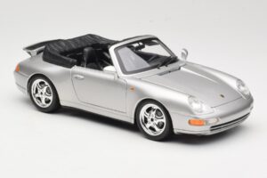 Porsche 911 993 Carrera Cabriolet Argento Bburago 1:18 18-12039 Pressofusione — immagine 6 di 8