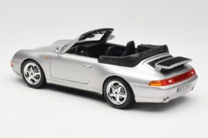 Porsche 911 993 Carrera Cabriolet Argento Bburago 1:18 18-12039 Pressofusione — immagine 7 di 8