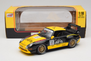 Porsche 911 993 GT2 #55 Nero & Giallo Anson 1:18 30325-W Pressofusione — immagine 5 di 6