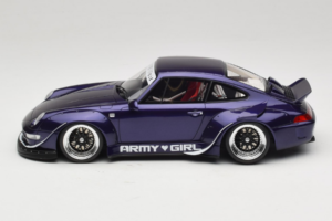 Porsche 911 993 RWB Army Girl Viola GT Spirit 1:18 GT562 Resina — immagine 3 di 6