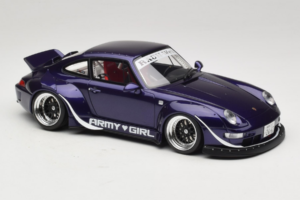 Porsche 911 993 RWB Army Girl Viola GT Spirit 1:18 GT562 Resina — immagine 4 di 6