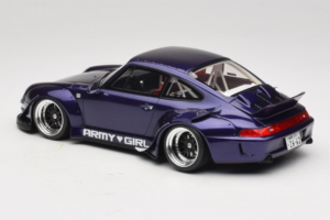 Porsche 911 993 RWB Army Girl Viola GT Spirit 1:18 GT562 Resina — immagine 5 di 6