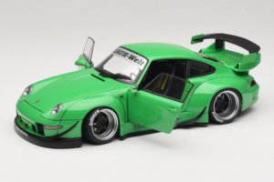 Porsche 911 993 RWB Verde Gun Grey Wheels AUTOart 1:18 78151 Composito — immagine 2 di 8