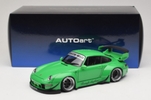 Porsche 911 993 RWB Verde Gun Grey Wheels AUTOart 1:18 78151 Composito — immagine 8 di 8