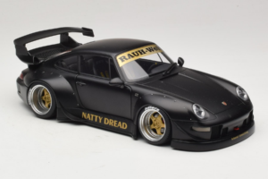 Porsche 911 993 RWB Matt Black With Gold Wheels AUTOart 1:18 78154 Composito — immagine 6 di 8