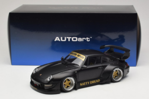 Porsche 911 993 RWB Matt Black With Gold Wheels AUTOart 1:18 78154 Composito — immagine 8 di 8
