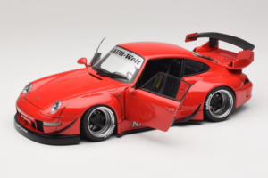 Porsche 911 993 RWB Rosso Gun Grey Wheels AUTOart 1:18 78153 Composito — immagine 2 di 8