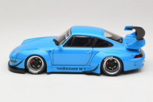 Porsche 911 993 RWB Azzurro Gun Grey Wheels AUTOart 1:18 78152 Composito — immagine 4 di 8