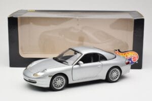 Porsche 911 996 Carrera Cabriolet Argento Hot Wheels 1:18 213595 Pressofusione — immagine 8 di 8