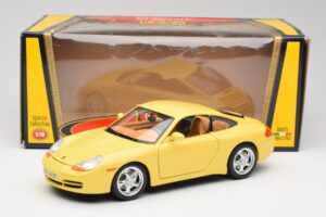 Porsche 911 996 Carrera Giallo Bburago 1:18 30085-M1 Pressofusione — immagine 8 di 8
