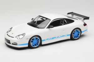 Porsche 911 996 GT3 RS Bianco Strisce Blu Minichamps 1:18 155062021 Pressofusione