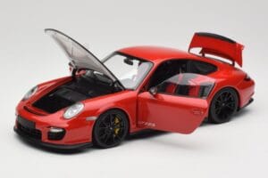 Porsche 911 997 GT2 RS Rosso Con Cerchi Neri Minichamps 1:18 100069407 Pressofusione — immagine 2 di 8