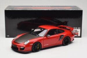 Porsche 911 997 GT2 RS Rosso Con Cerchi Neri Minichamps 1:18 100069407 Pressofusione — immagine 8 di 8