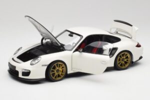Porsche 911 997 GT2 RS Bianco & Oro Cerchi Minichamps 1:18 100069406 Pressofusione — immagine 2 di 8