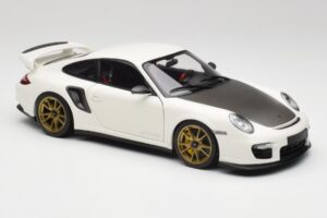Porsche 911 997 GT2 RS Bianco & Oro Cerchi Minichamps 1:18 100069406 Pressofusione — immagine 6 di 8