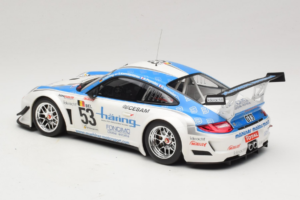 Porsche 911 997 GT3 R #53 Muhlner Motorsport P-Y. Vannelet / U. Peyroles Class Winners 24 Hours of Spa 2010 Minichamps 1:18 1 — immagine 5 di 6