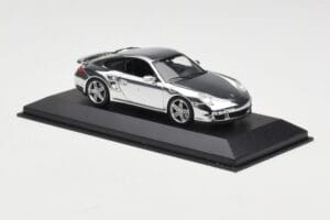 Porsche 911 997 Turbo Chrome Silver Minichamps 1:43 WAP02060816-R Pressofusione — immagine 3 di 5