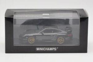 Porsche 911 997.2 GT2 RS Nero con Cerchi Dorati Minichamps 1:43 400069402 Pressofusione — immagine 4 di 4