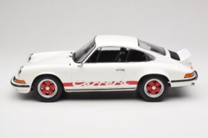 Porsche 911 Carrera RS 2.7 Grand Prix White With Red Norev 1:12 127514 Pressofusione — immagine 3 di 6