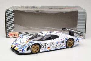 Porsche 911 GT1 #25 Porsche AG U. Alzen / J. Muller / B. Wollek 24 Hours of Le Mans 1998 Maisto 1:18 56052 Pressofusione — immagine 8 di 8