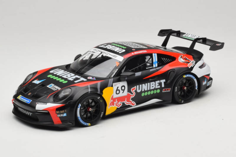 Porsche 911 GT3 Cup 992 #69 K. Rovanpera Zolder GP 2024 IXO 1:18 18RMC226 Pressofusione