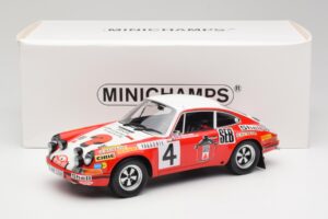 Porsche 911 S #4 G. Larrousse / M. Perramond 2nd Place Rally Monte Carlo 1972 Minichamps 1:18 107726804 Resina — immagine 6 di 6