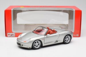 Porsche Boxster 986 Argento Maisto 1:18 37800-M3 Pressofusione — immagine 8 di 8