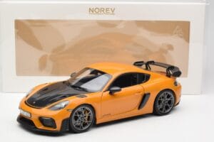 Porsche Cayman GT4 RS 982 Weissach Package Bahama Yellow Norev 1:18 187252 Pressofusione — immagine 8 di 8