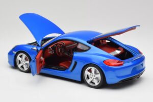 Porsche Cayman 981 S Aqua Blu Metallizzato Minichamps 1:18 110062221 Pressofusione — immagine 5 di 8