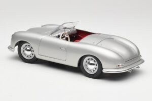 Porsche No. 1 356 Roadster Fish Argento Maisto 1:18 31853 Pressofusione — immagine 7 di 8